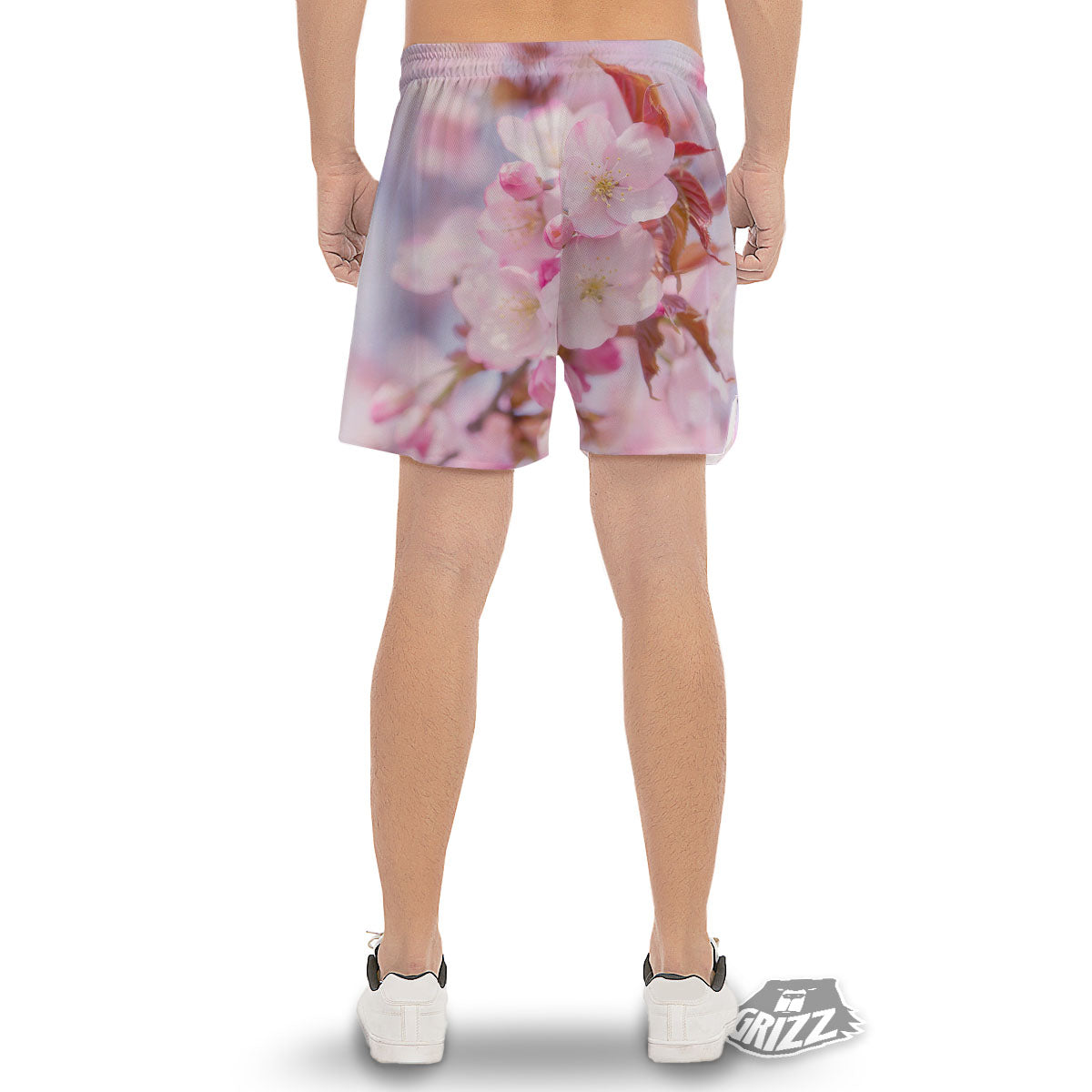 Cherry Blossom Sakura Flower Print Men's Gym Shorts-grizzshop