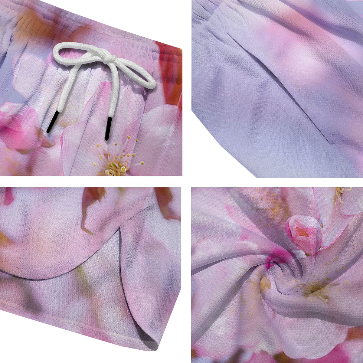 Cherry Blossom Sakura Flower Print Men's Running Shorts-grizzshop