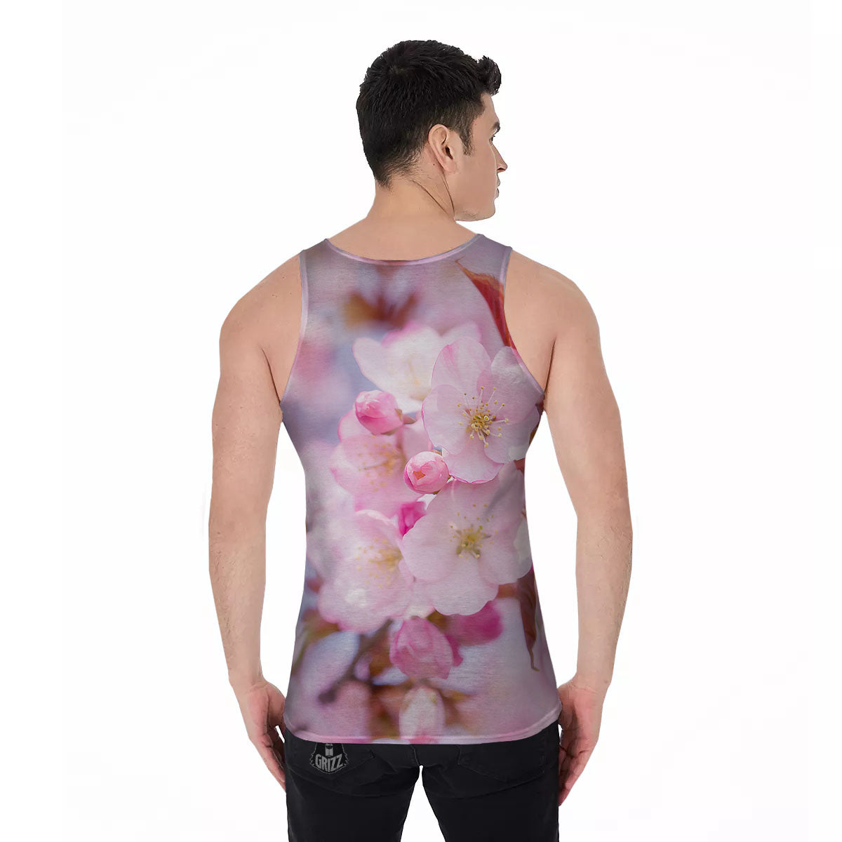 Cherry Blossom Sakura Flower Print Men's Tank Top-grizzshop