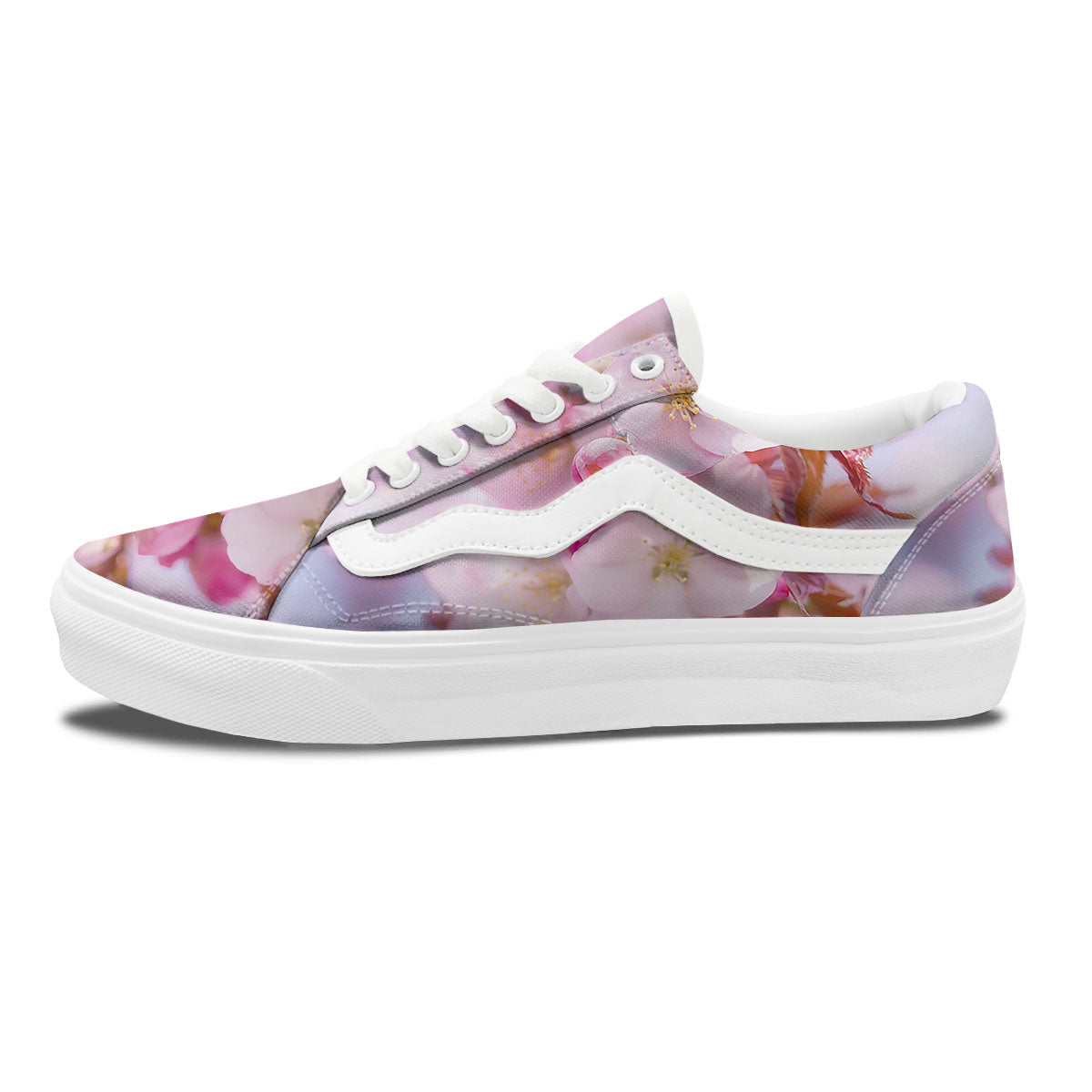 Cherry Blossom Sakura Flower Print Skate Shoes-grizzshop
