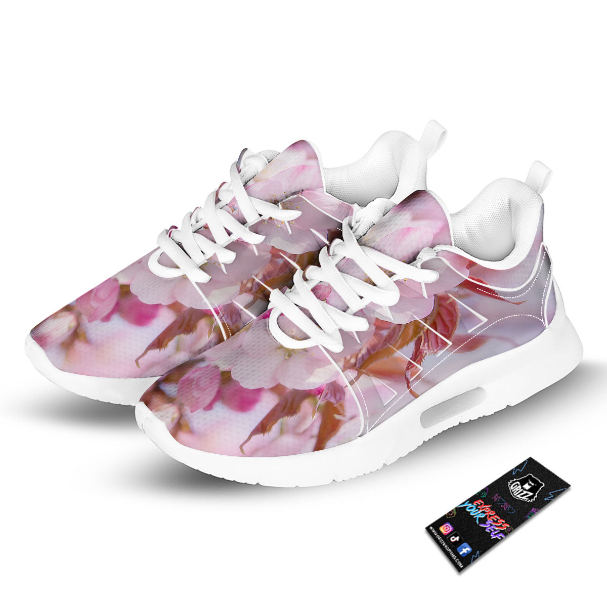Cherry Blossom Sakura Flower Print Tennis Shoes-grizzshop
