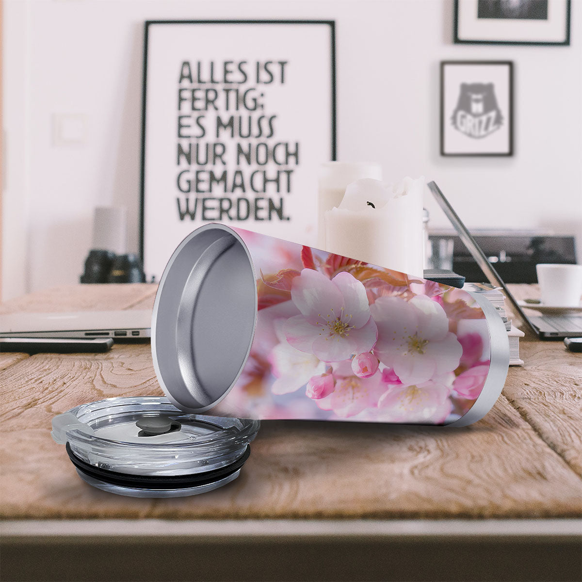 Cherry Blossom Sakura Flower Print Tumbler-grizzshop