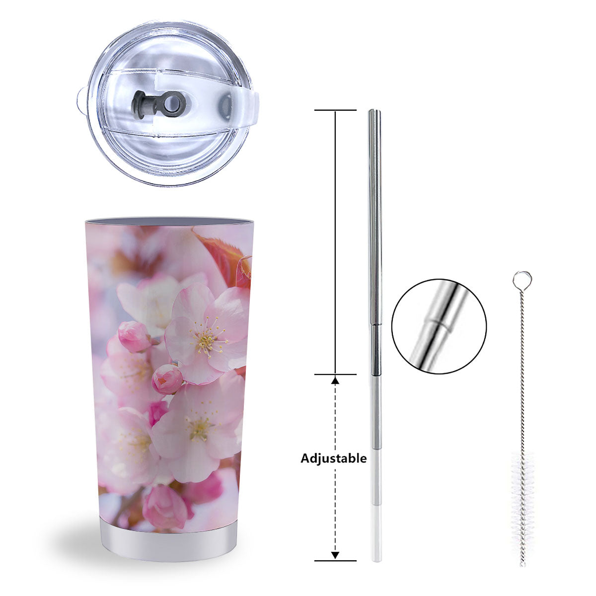 Cherry Blossom Sakura Flower Print Tumbler-grizzshop