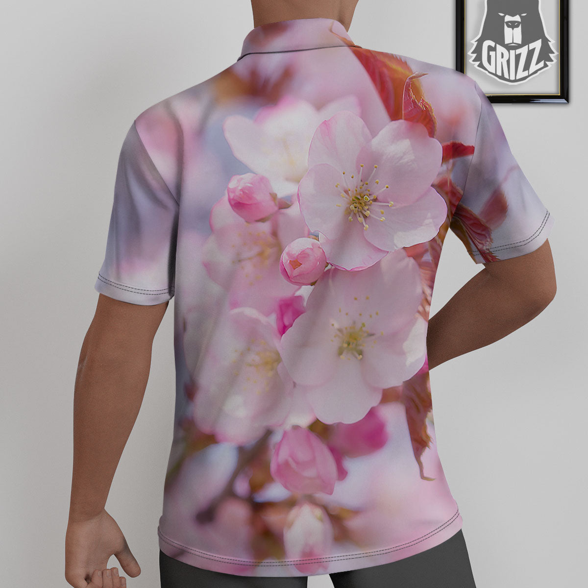 Cherry Blossom Sakura Flower Print Untucked Shirts-grizzshop