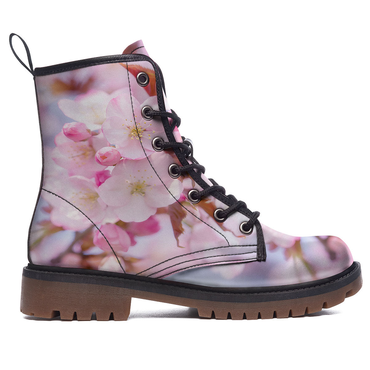Cherry Blossom Sakura Flower Print Work Boots-grizzshop