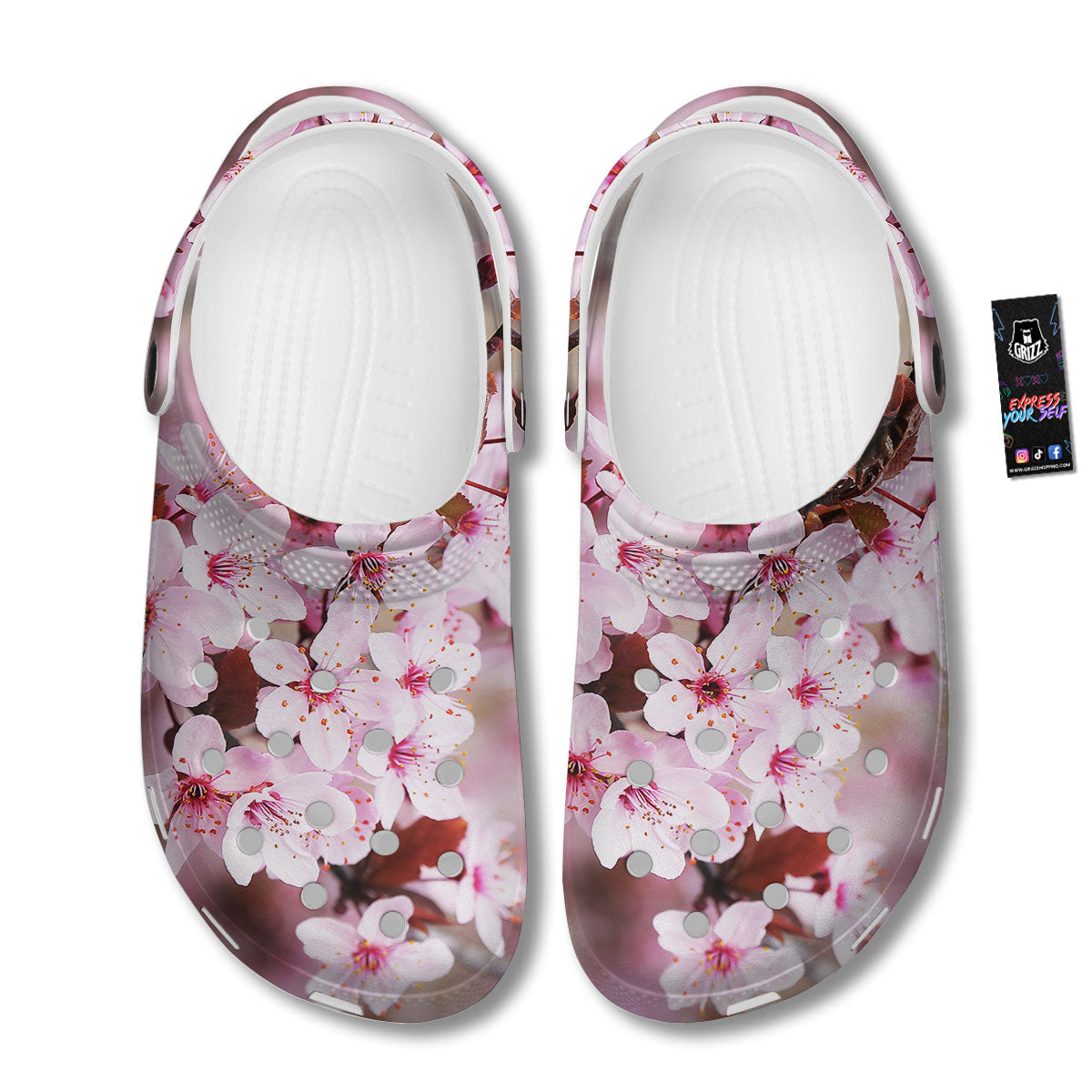 Cherry Blossom Sakura Print Clog-grizzshop