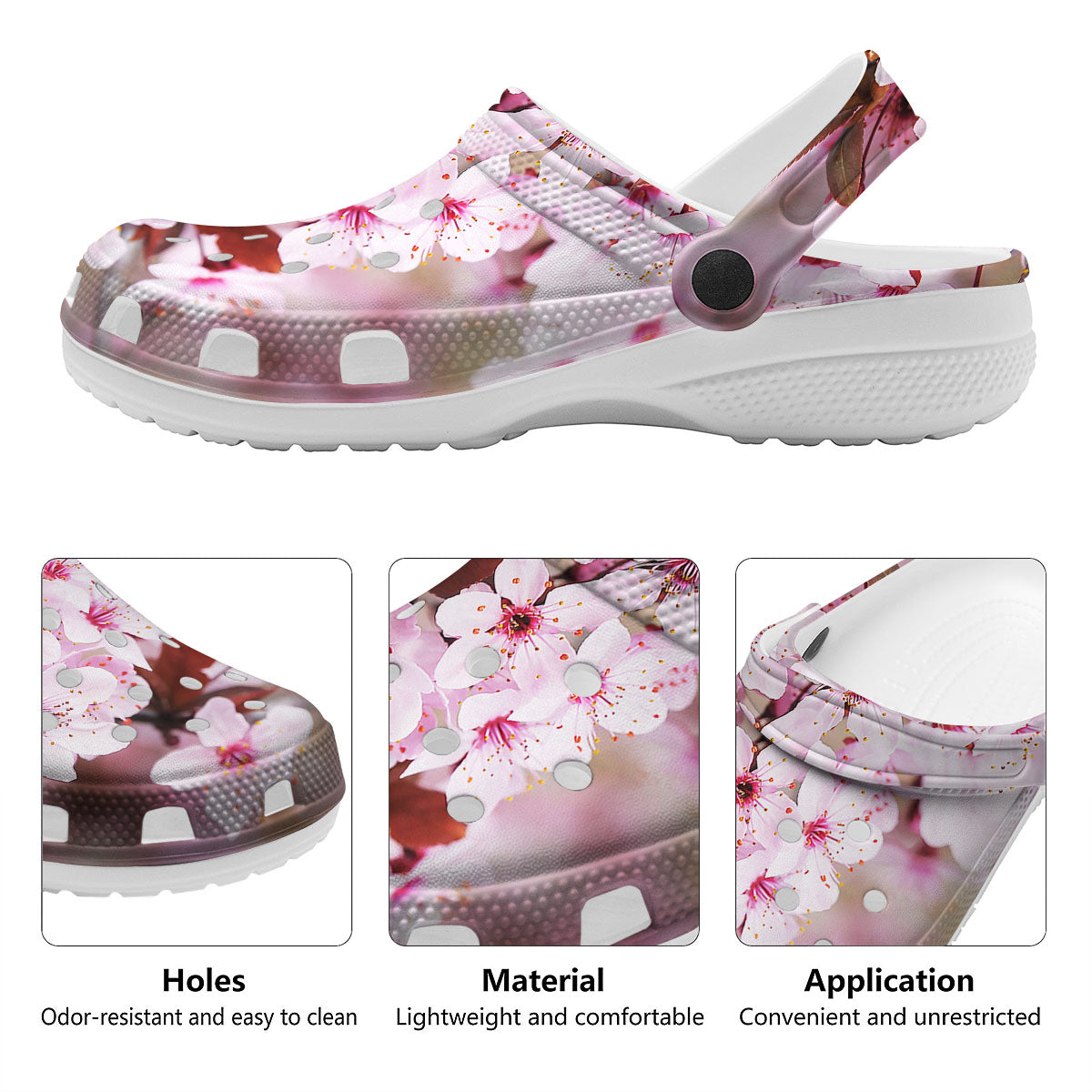 Cherry Blossom Sakura Print Clog-grizzshop