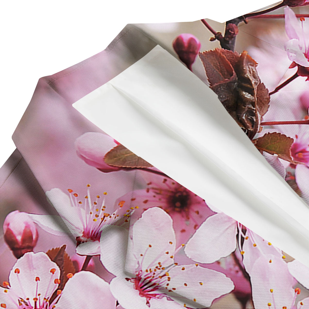 Cherry Blossom Sakura Print Men's Blazer-grizzshop