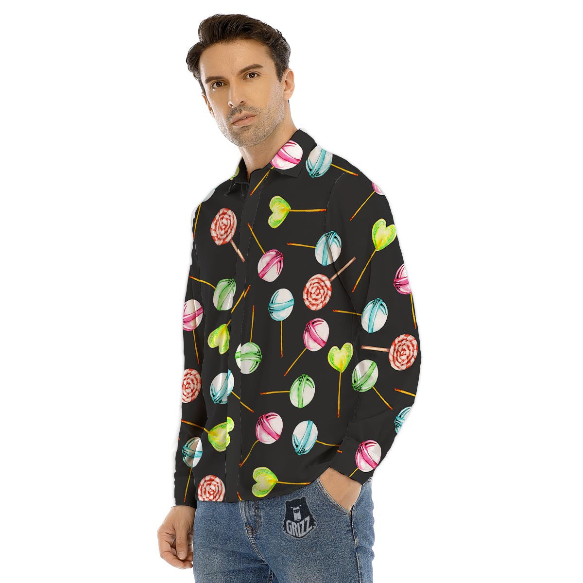 Cherry Blossom Sakura Print Men's Dress Shirts-grizzshop