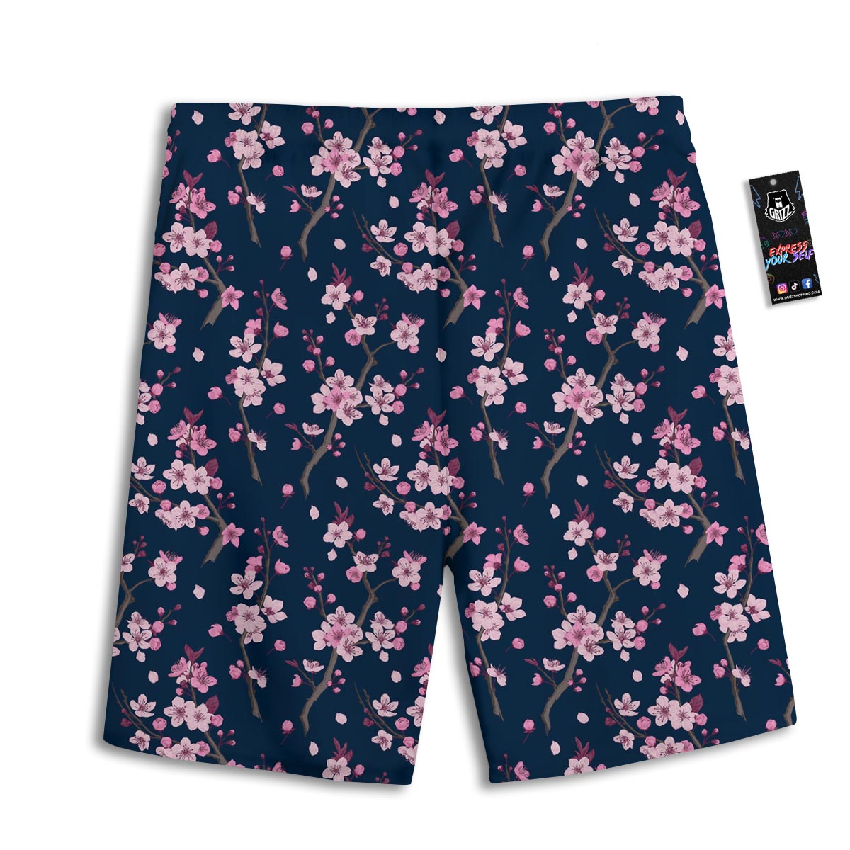 Cherry Blossom Sakura Print Pattern Men's Athletic Shorts