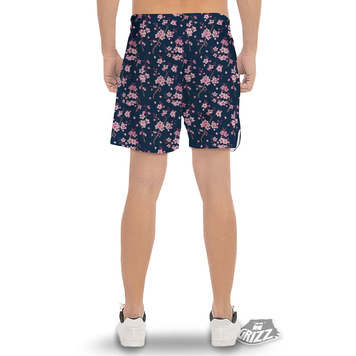 Cherry Blossom Sakura Print Pattern Men's Gym Shorts-grizzshop