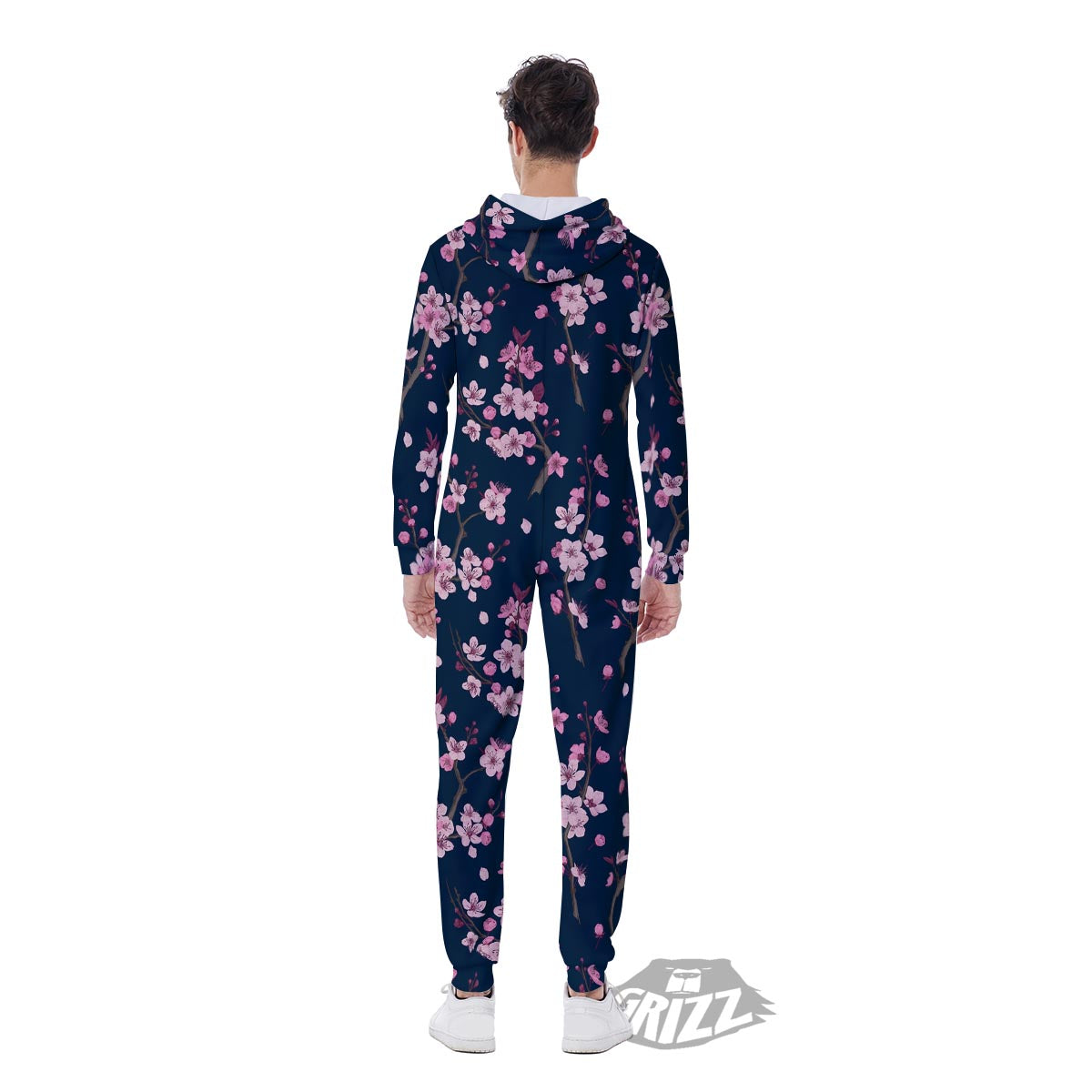 Cherry Blossom Sakura Print Pattern Men's Jumpsuit-grizzshop