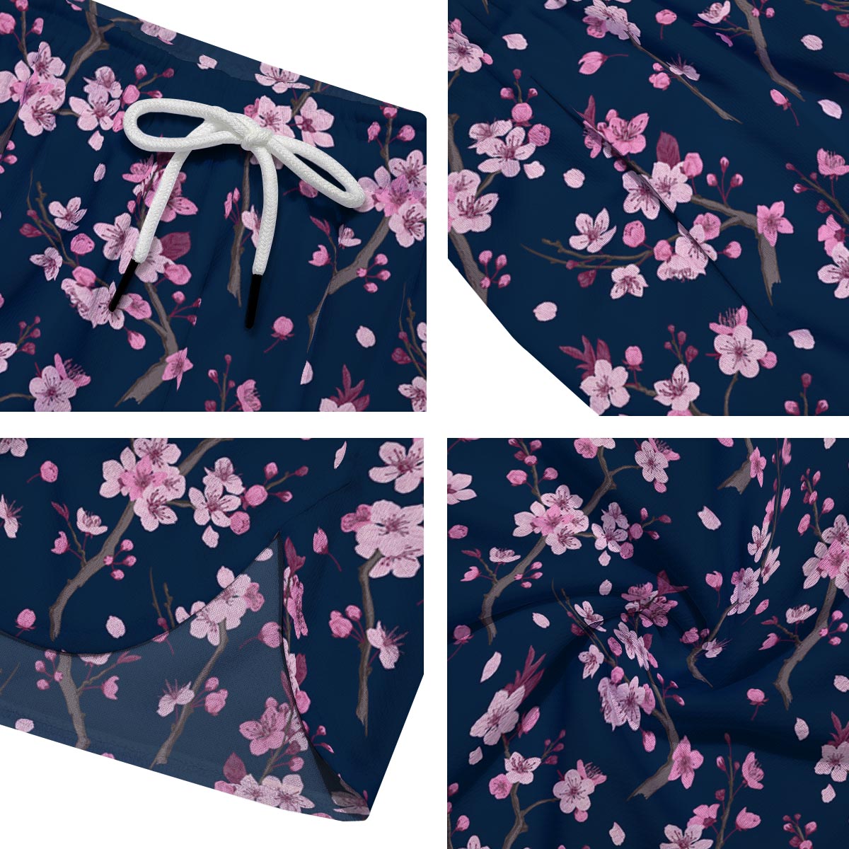 Cherry Blossom Sakura Print Pattern Men's Running Shorts-grizzshop
