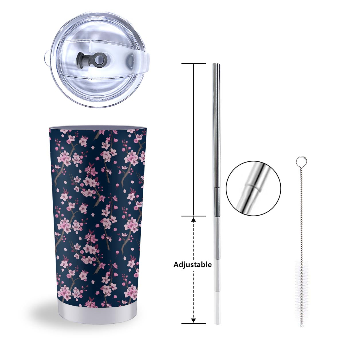 Cherry Blossom Sakura Print Pattern Tumbler-grizzshop