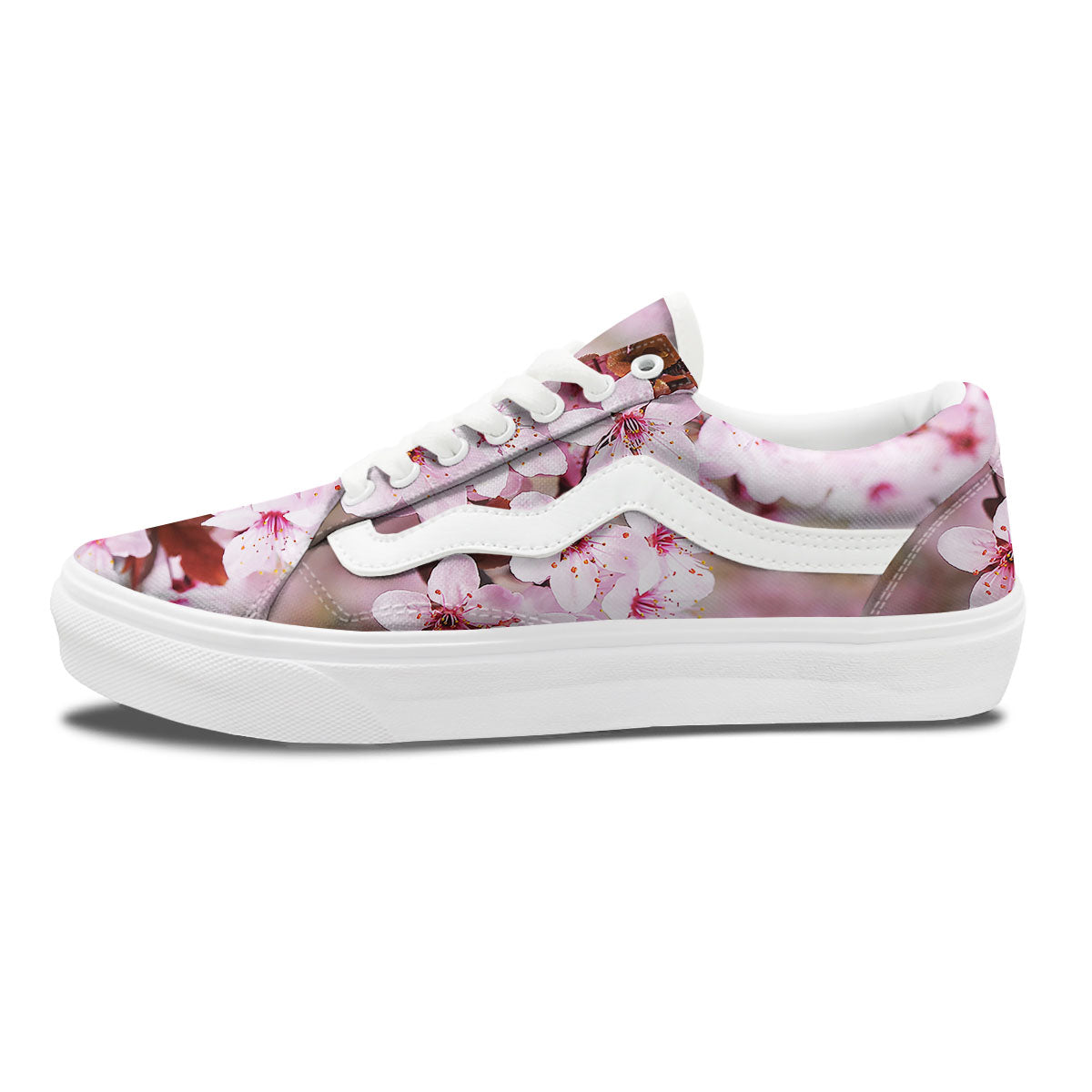 Cherry Blossom Sakura Print Skate Shoes-grizzshop