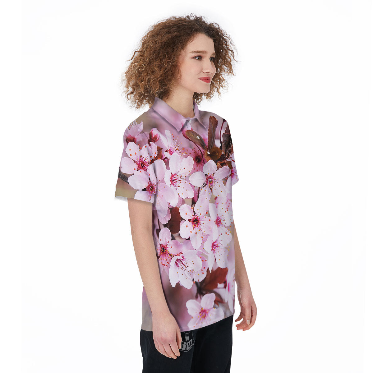 Cherry Blossom Sakura Print Women's Golf Shirts-grizzshop