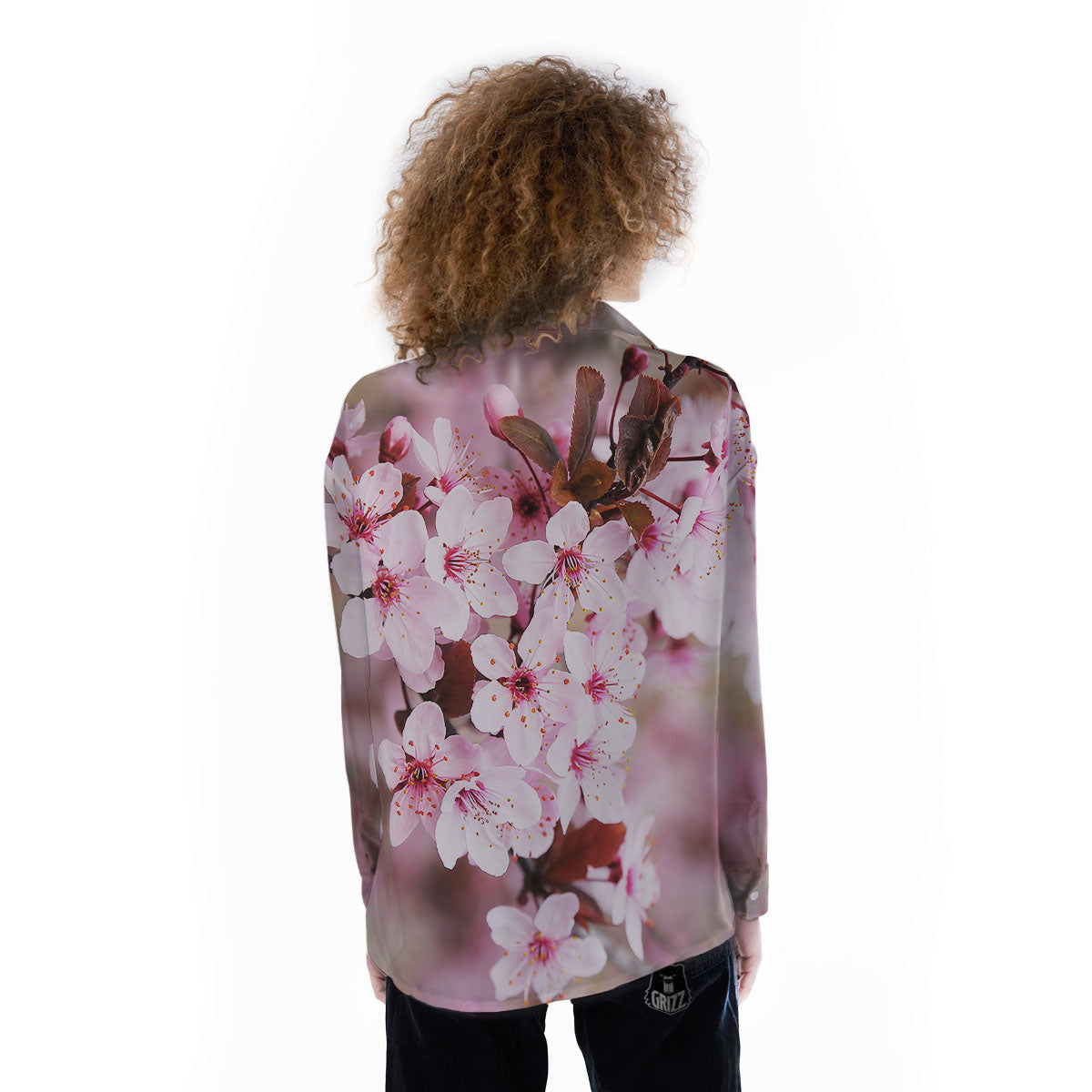 Cherry Blossom Sakura Print Women's Long Sleeve Shirts-grizzshop