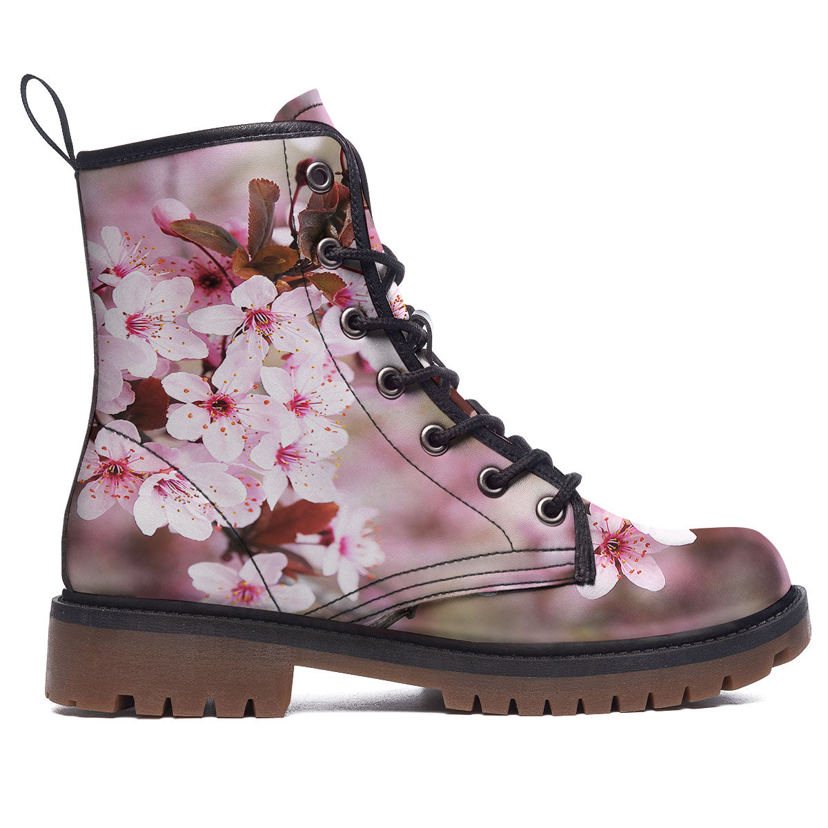 Cherry Blossom Sakura Print Work Boots-grizzshop