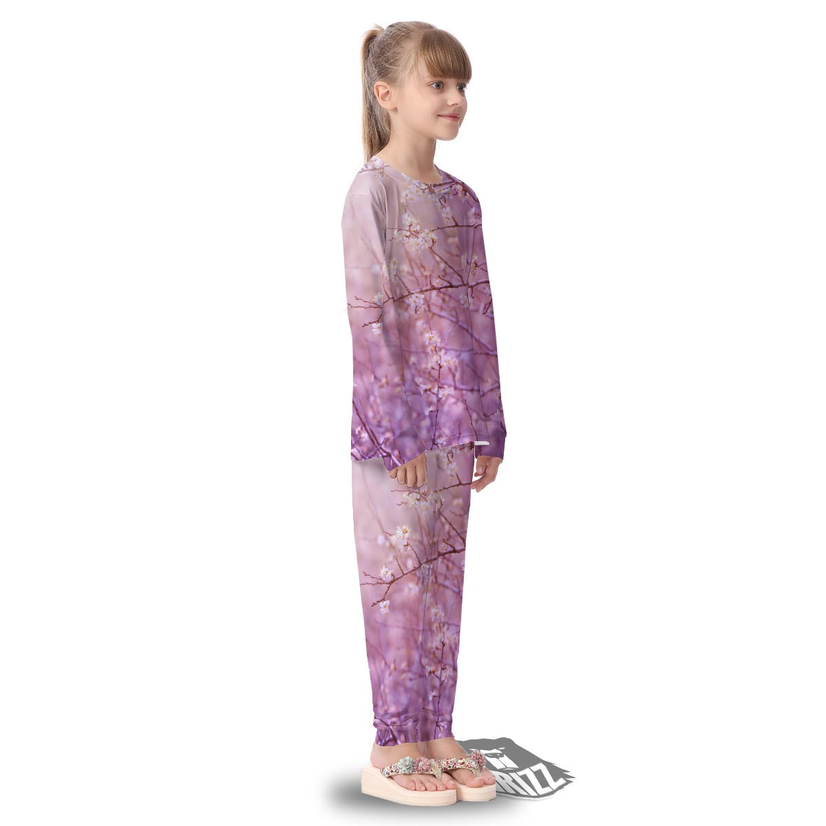 Cherry Blossom Sunrise Japanese Print Kid's Pajamas-grizzshop