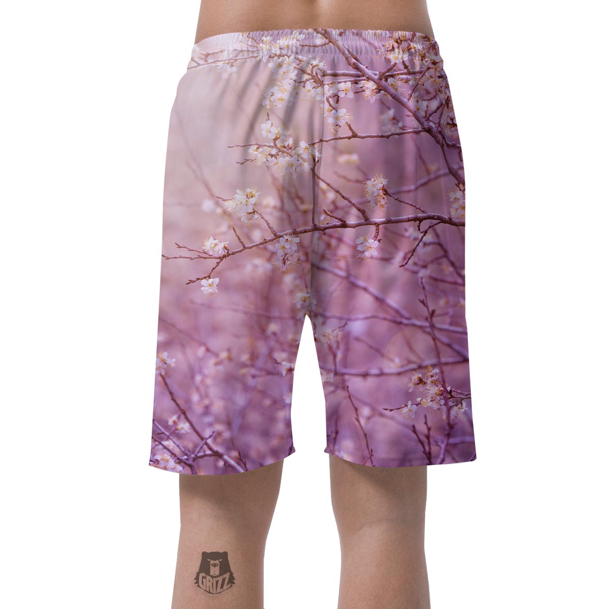 Cherry Blossom Sunrise Japanese Print Men's Shorts-grizzshop
