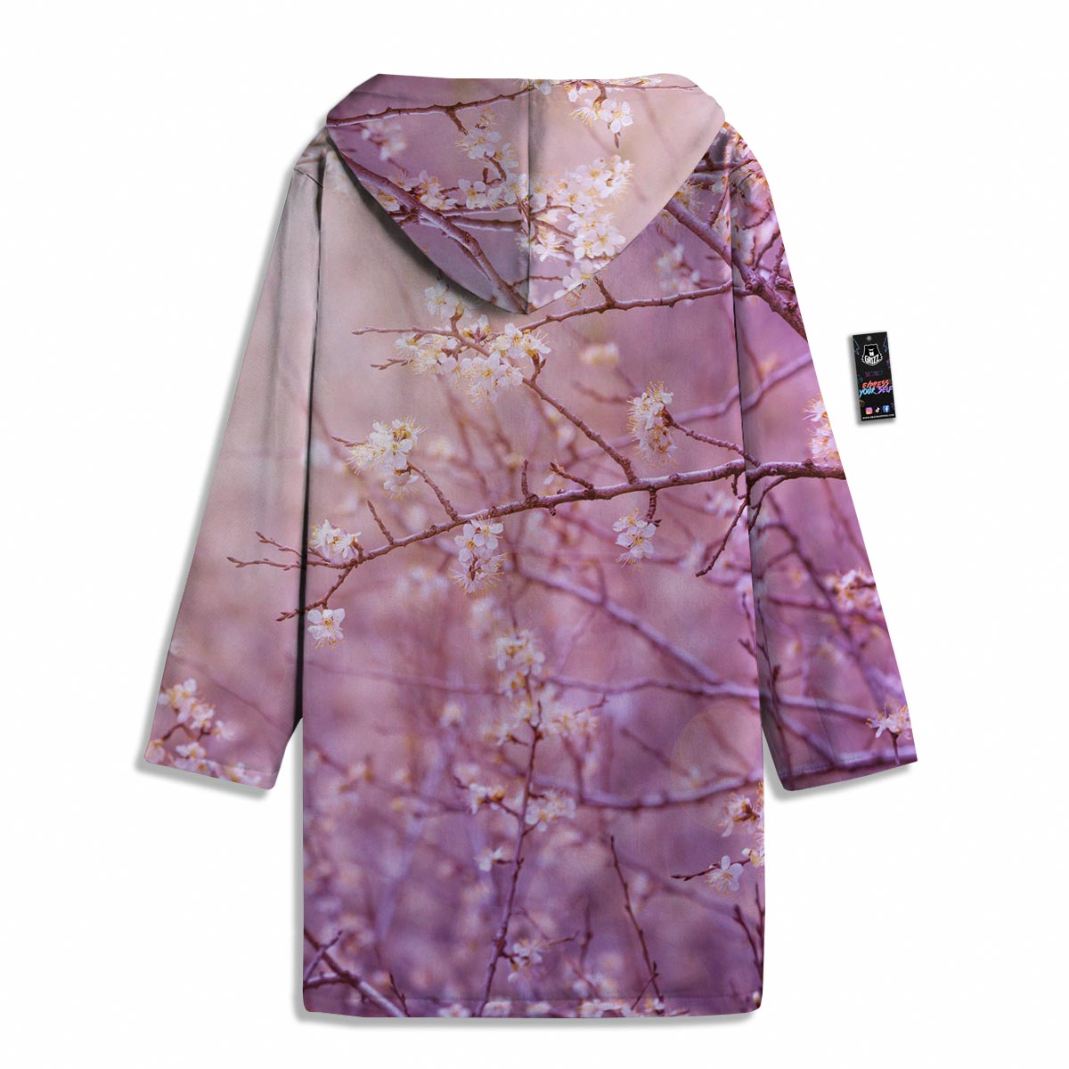 Cherry Blossom Sunrise Japanese Print Men's Windbreaker Jacket-grizzshop