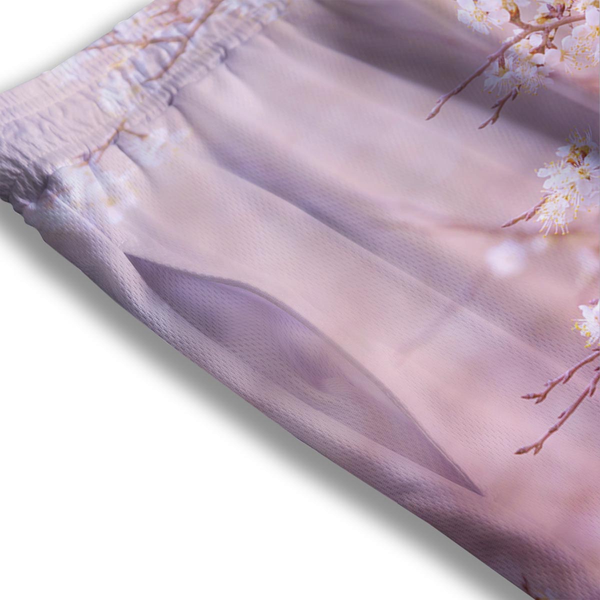 Cherry Blossom Sunrise Japanese Print Mesh Shorts