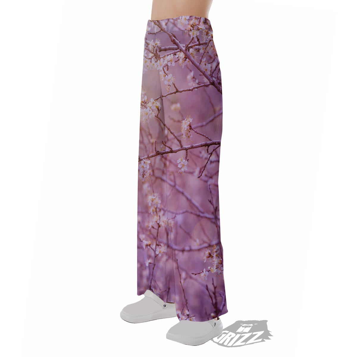 Cherry Blossom Sunrise Japanese Print Pajama Pants-grizzshop