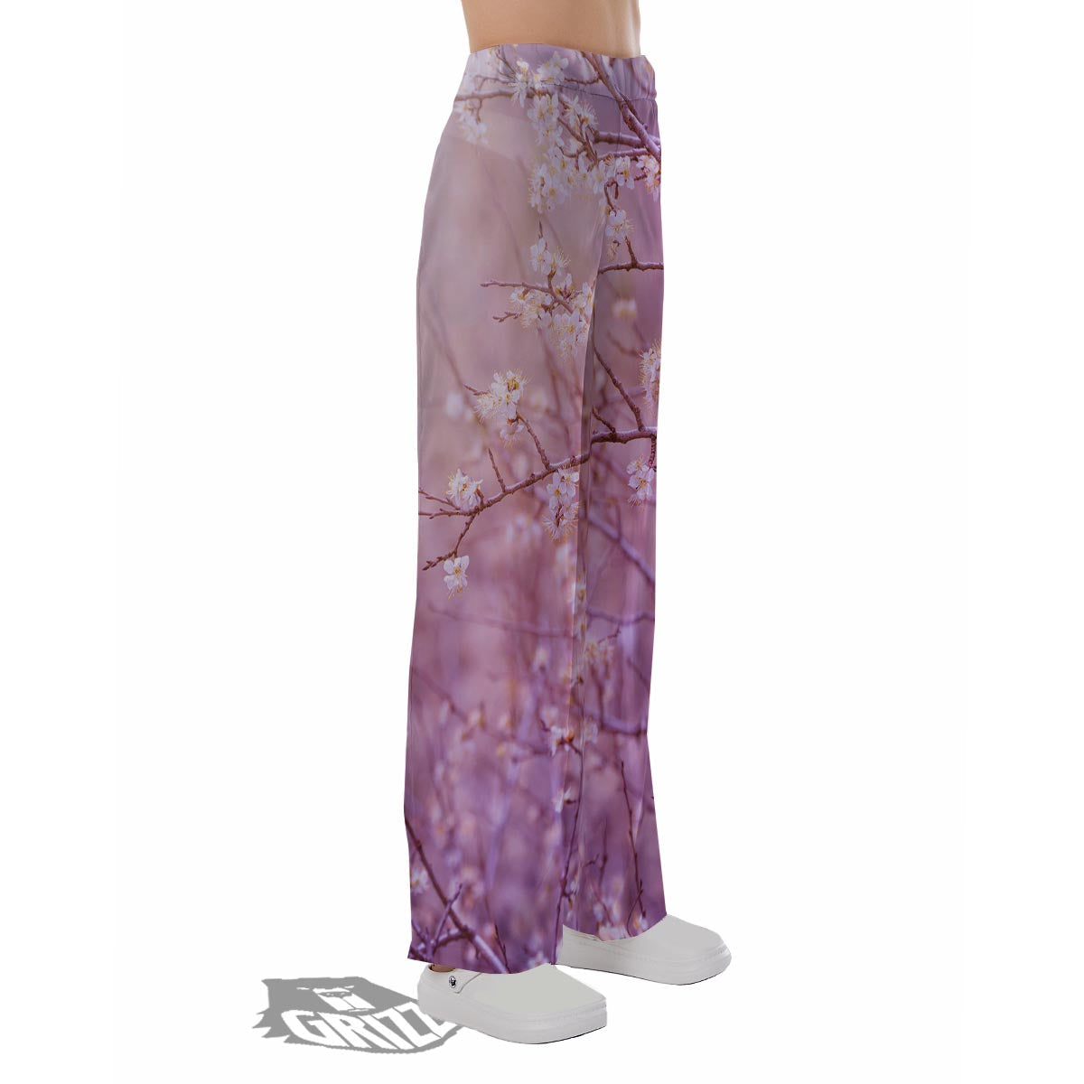 Cherry Blossom Sunrise Japanese Print Pajama Pants-grizzshop