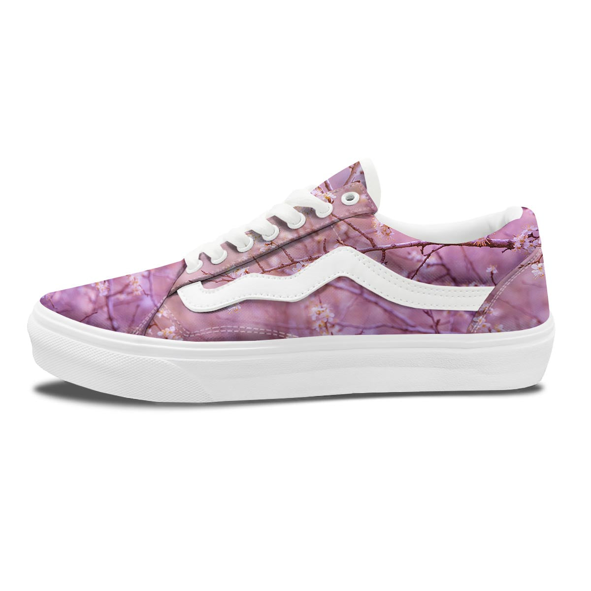 Cherry Blossom Sunrise Japanese Print Skate Shoes-grizzshop