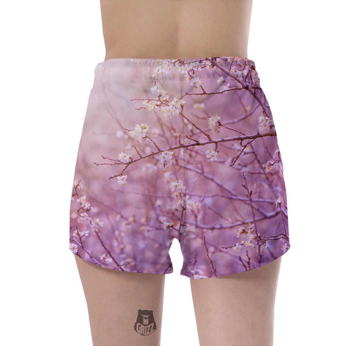 Cherry Blossom Sunrise Japanese Print Women's Shorts-grizzshop