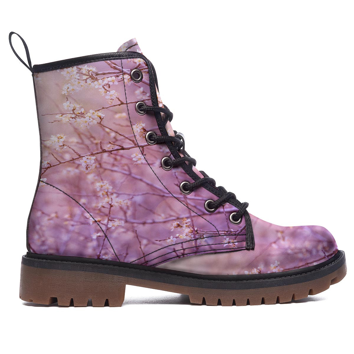 Cherry Blossom Sunrise Japanese Print Work Boots-grizzshop