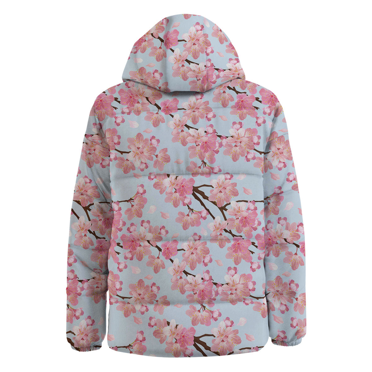 Cherry Blossom Tree Japanese Print Pattern Down Jacket-grizzshop