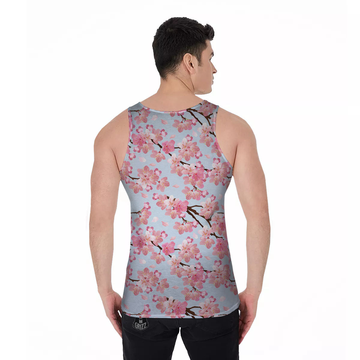 Cherry Blossom Tree Japanese Print Pattern Men's Tank Top-grizzshop
