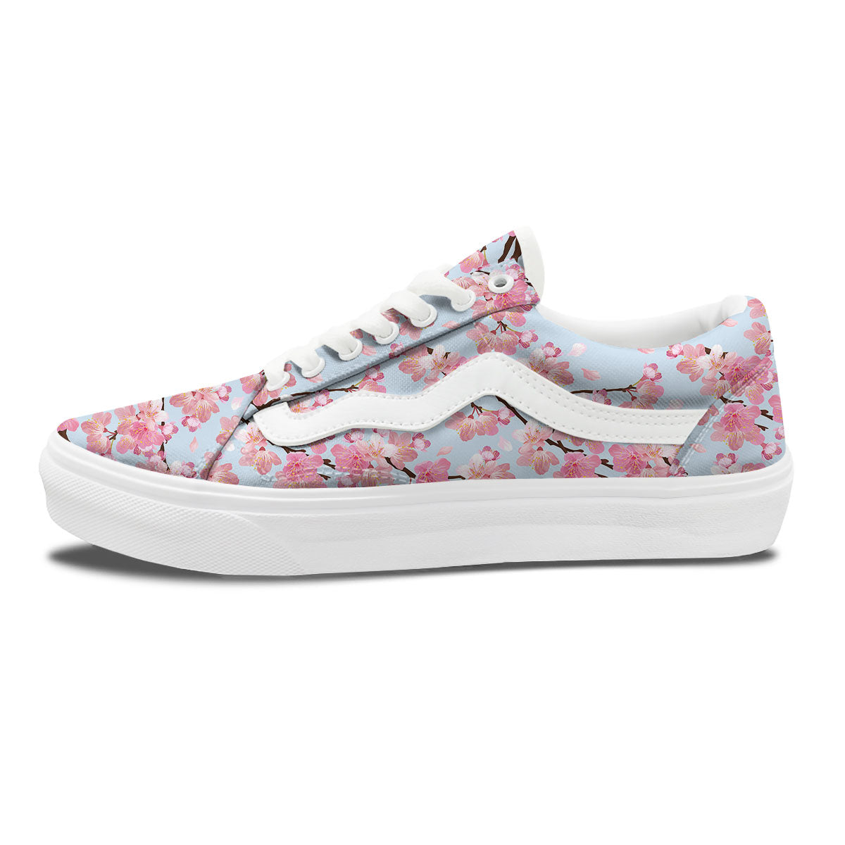 Cherry Blossom Tree Japanese Print Pattern Skate Shoes-grizzshop