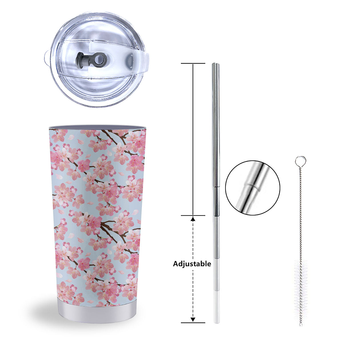 Cherry Blossom Tree Japanese Print Pattern Tumbler-grizzshop