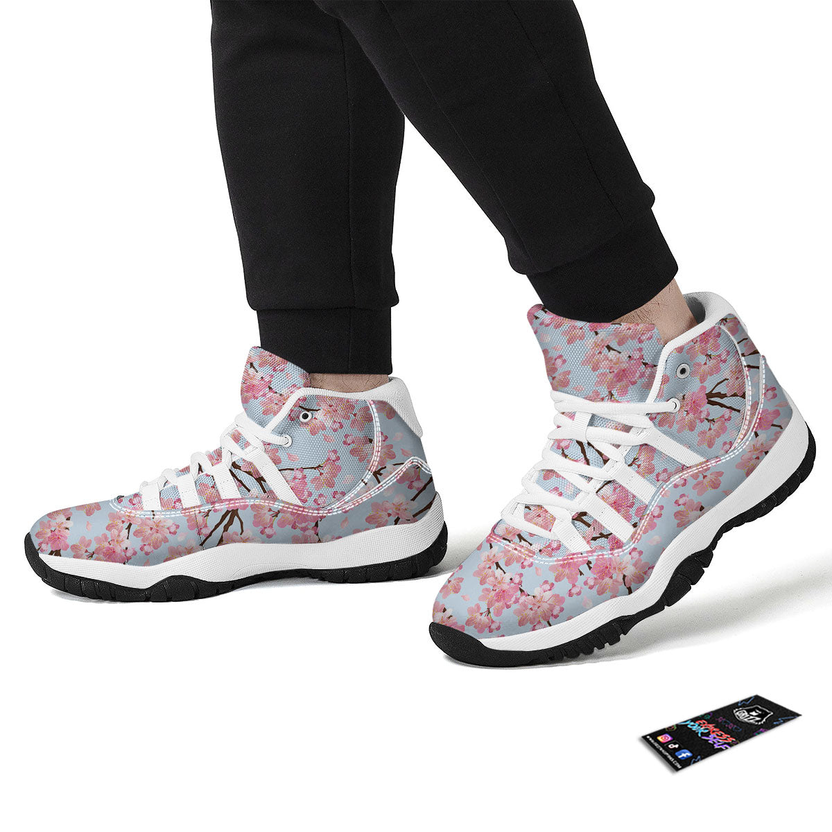 Cherry Blossom Tree Japanese Print Pattern White Bball Shoes-grizzshop