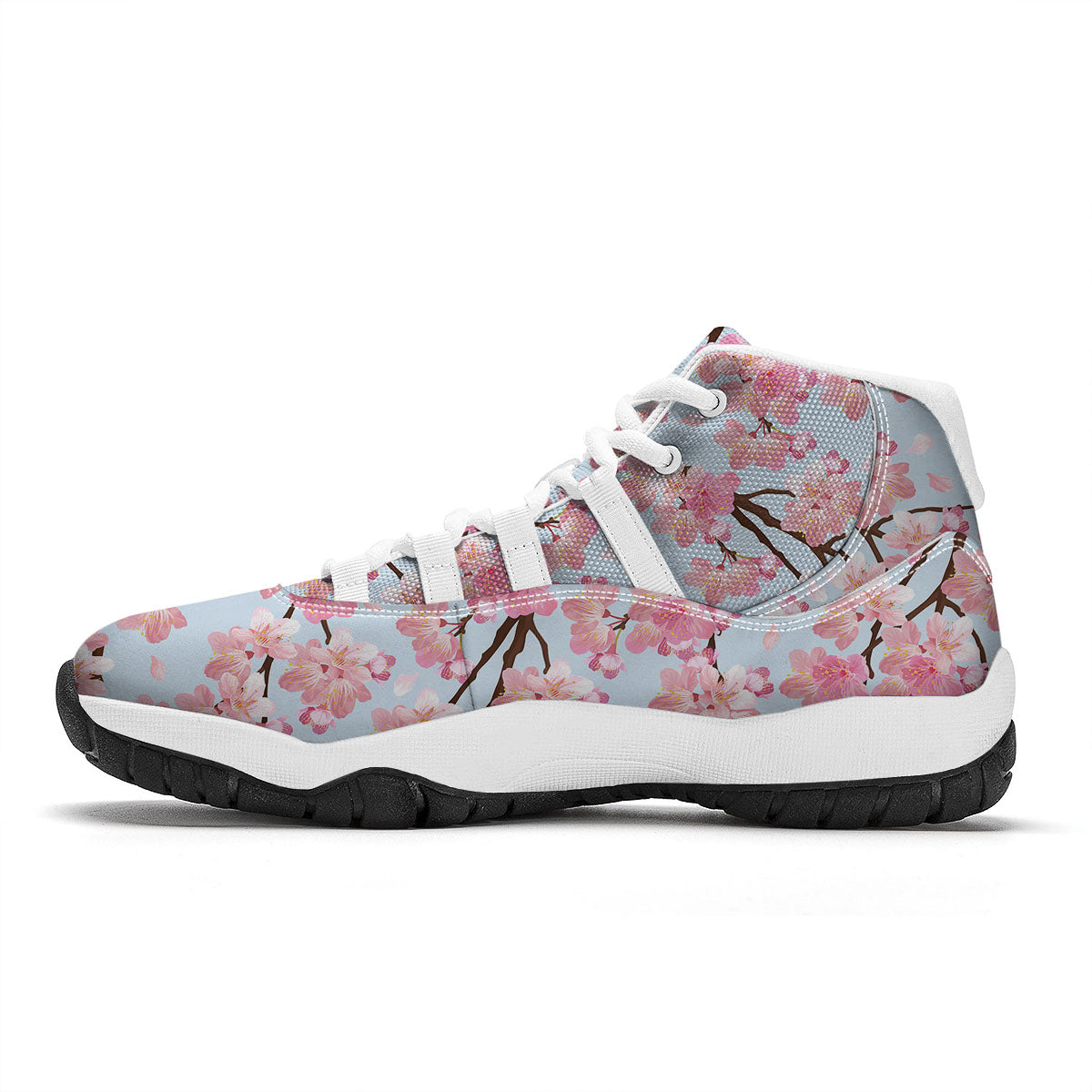 Cherry Blossom Tree Japanese Print Pattern White Bball Shoes-grizzshop