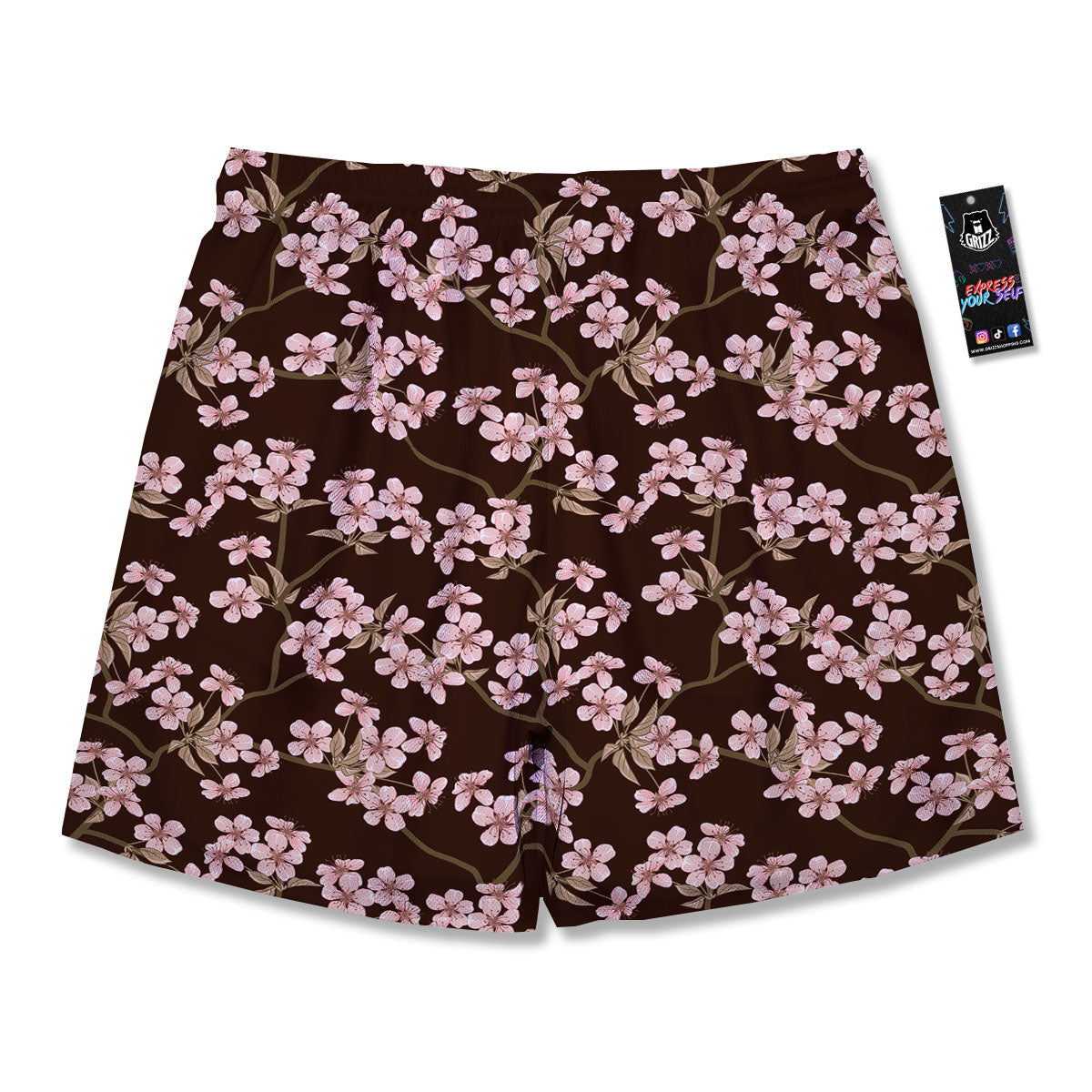 Cherry Blossom Vintage Print Pattern Men's Running Shorts-grizzshop