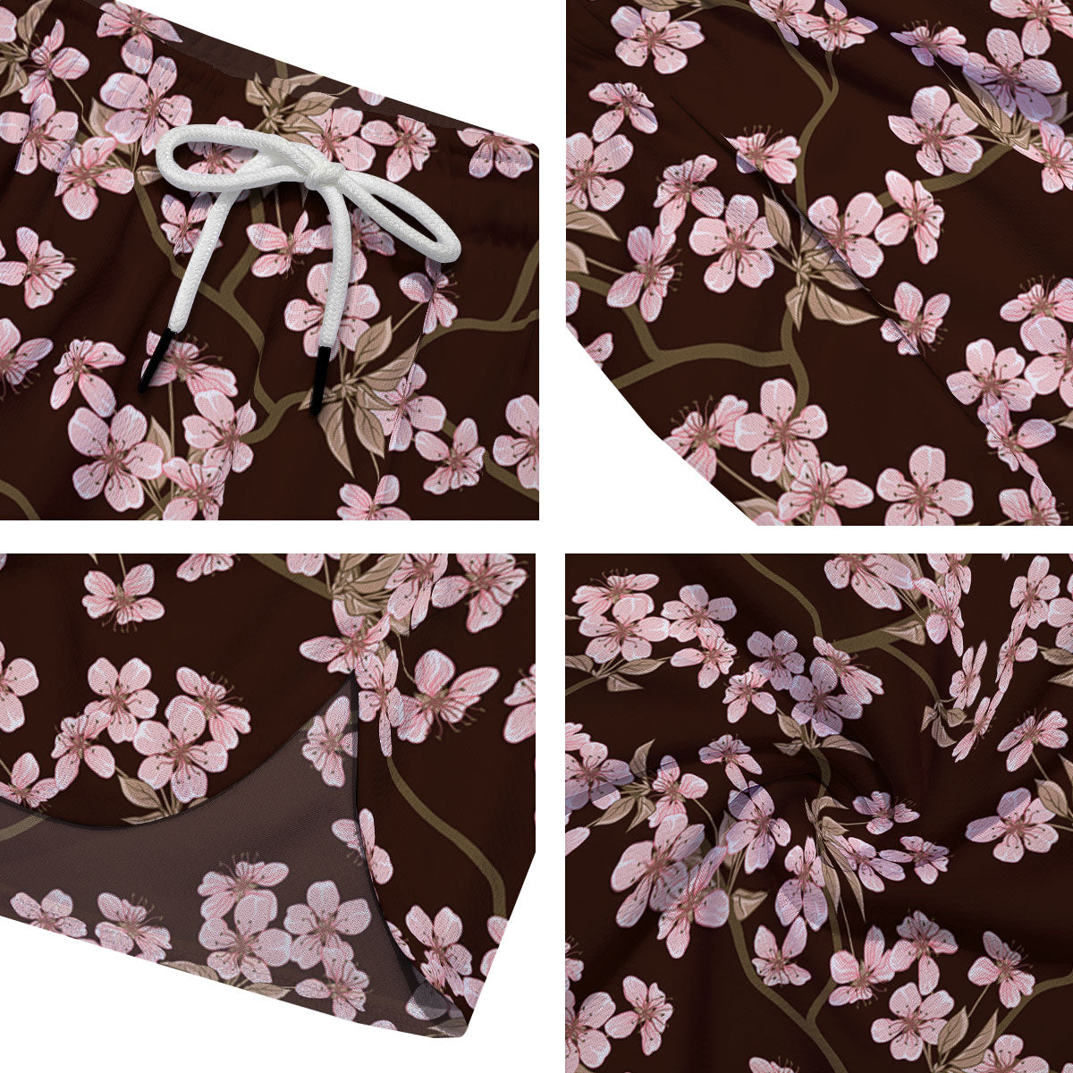 Cherry Blossom Vintage Print Pattern Men's Running Shorts-grizzshop