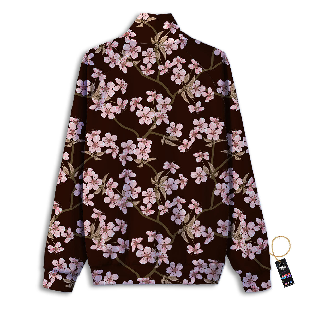 Cherry Blossom Vintage Print Pattern Track Jacket-grizzshop