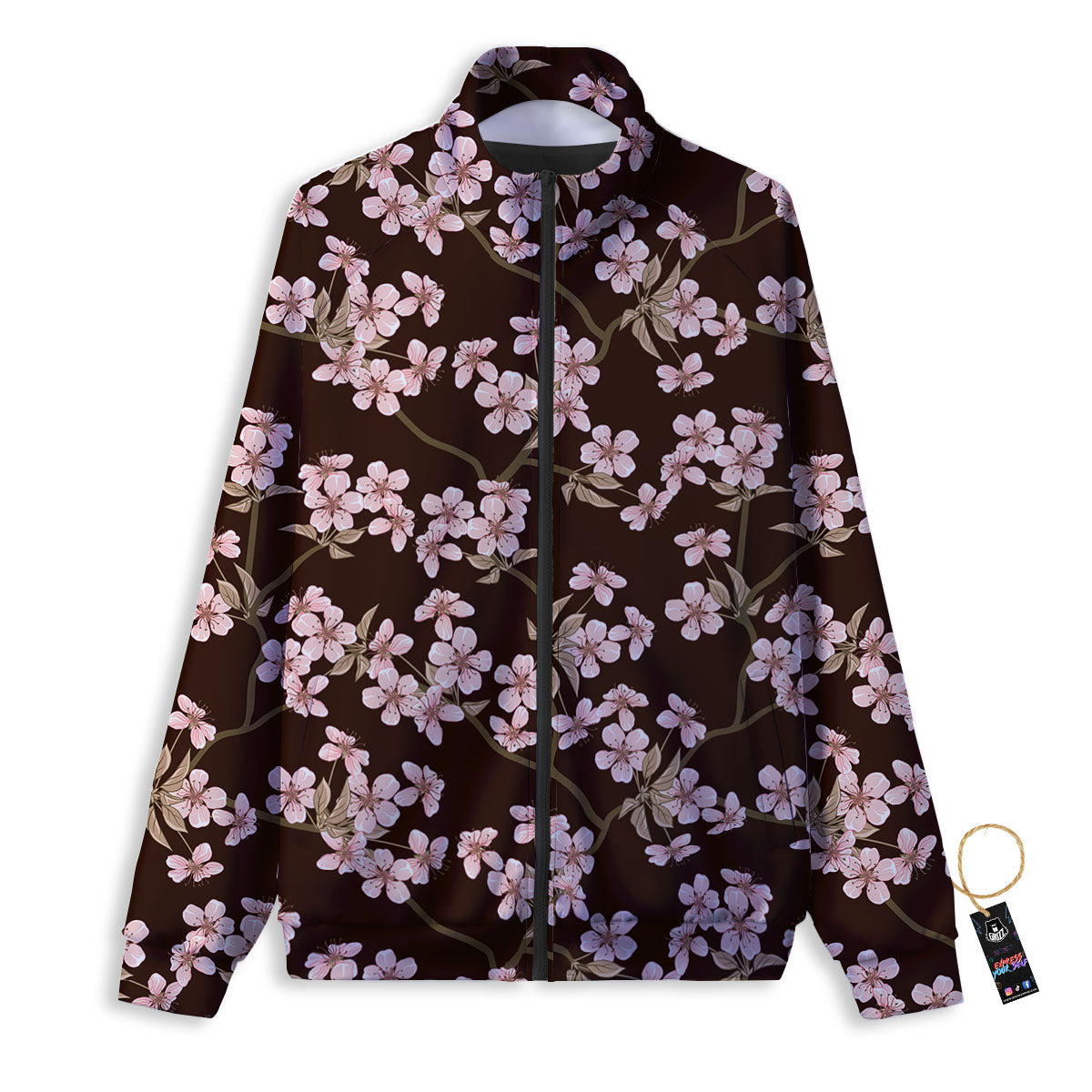 Cherry Blossom Vintage Print Pattern Track Jacket-grizzshop