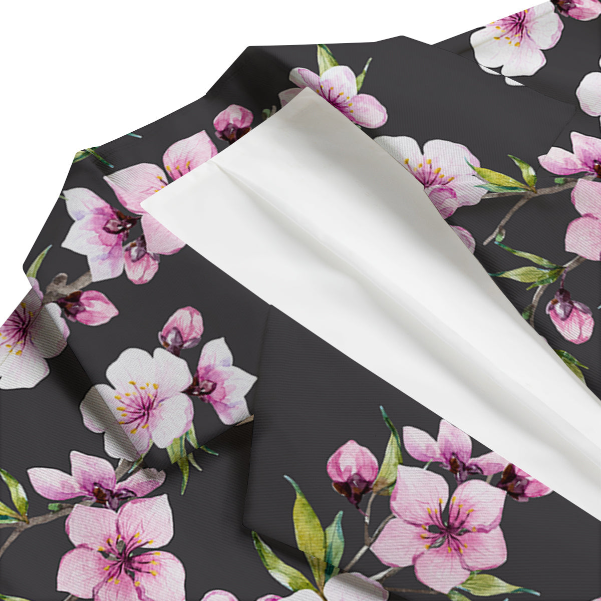 Cherry Blossom Watercolor Print Pattern Men's Blazer-grizzshop