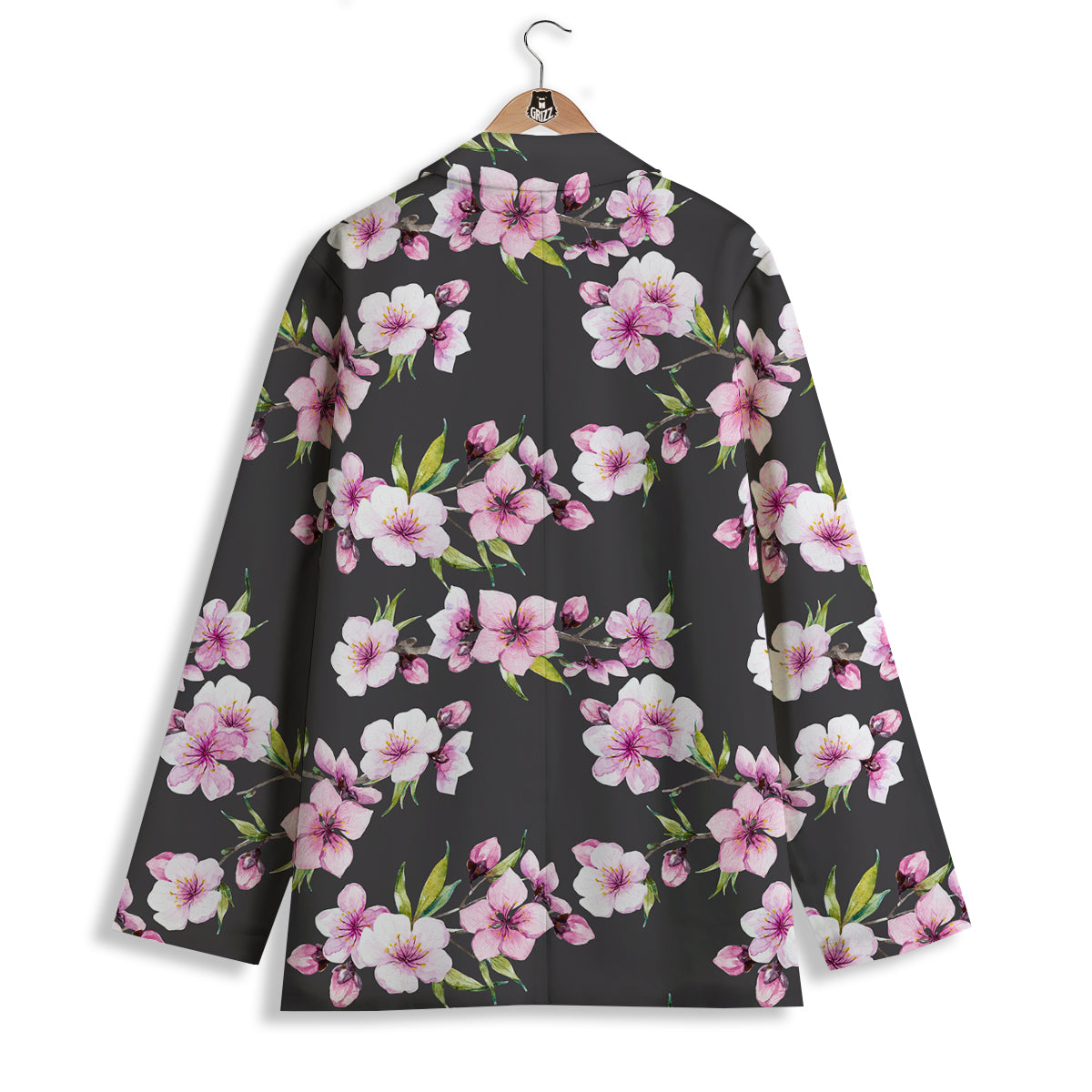 Cherry Blossom Watercolor Print Pattern Women's Blazer-grizzshop