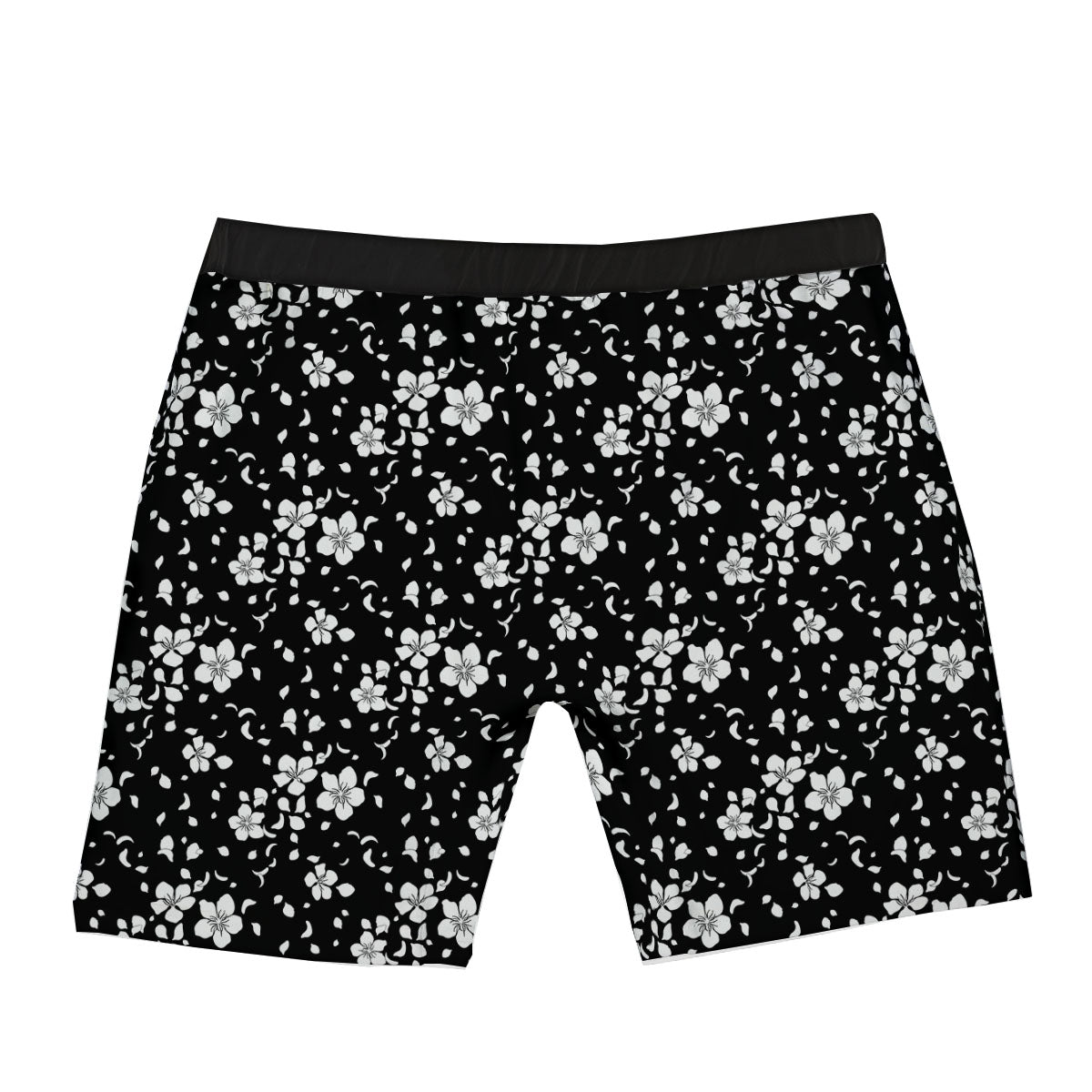 Cherry Blossom White And Black Print Boxer Briefs-grizzshop