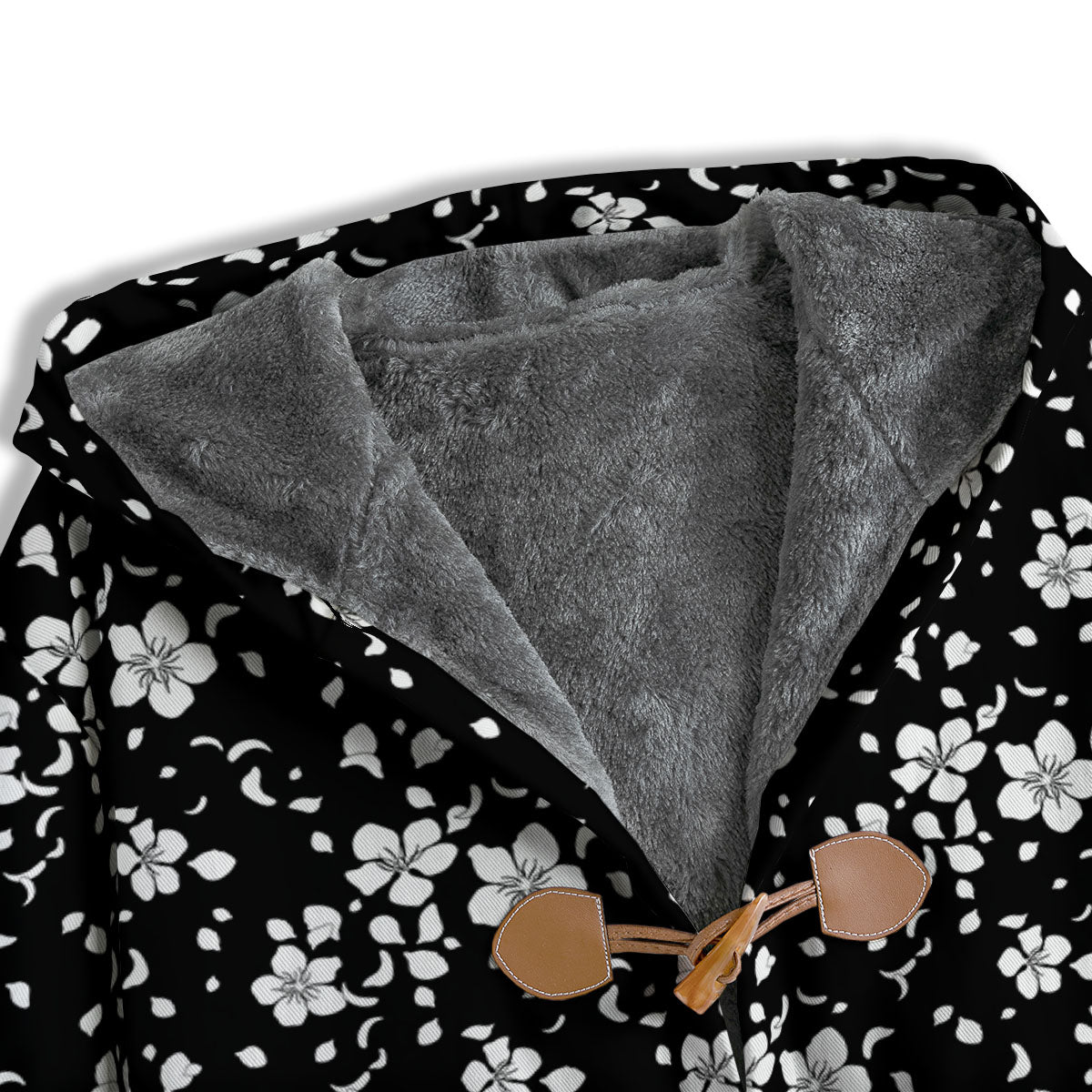 Cherry Blossom White And Black Print Men's Windbreaker Jacket-grizzshop