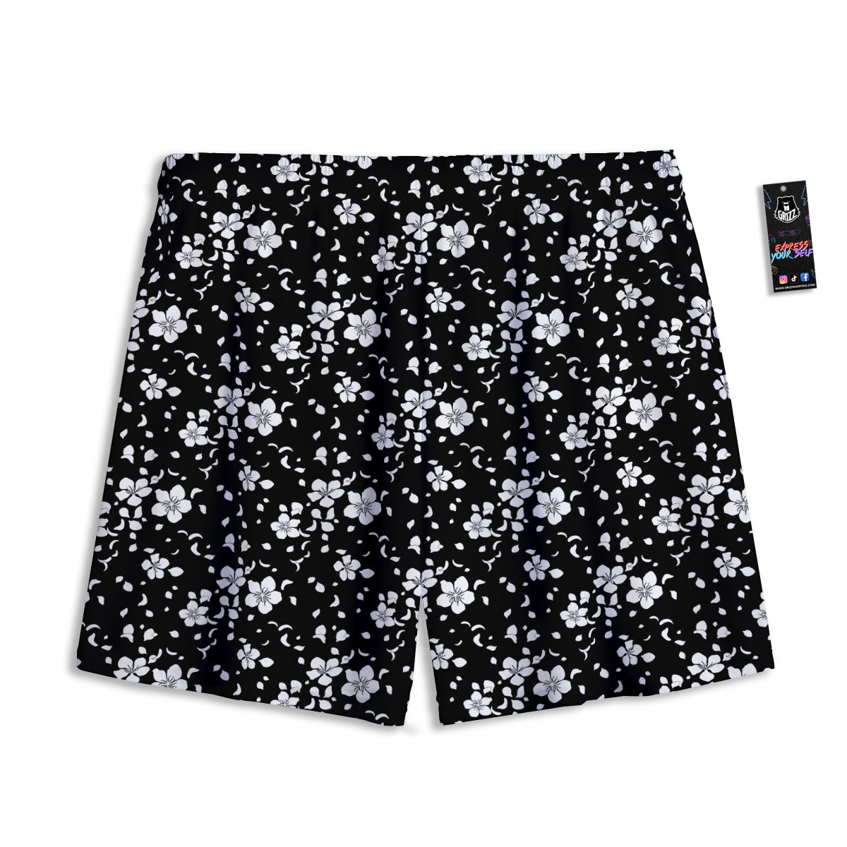Dragon Embroidery Chinese Print Pattern Mesh Shorts