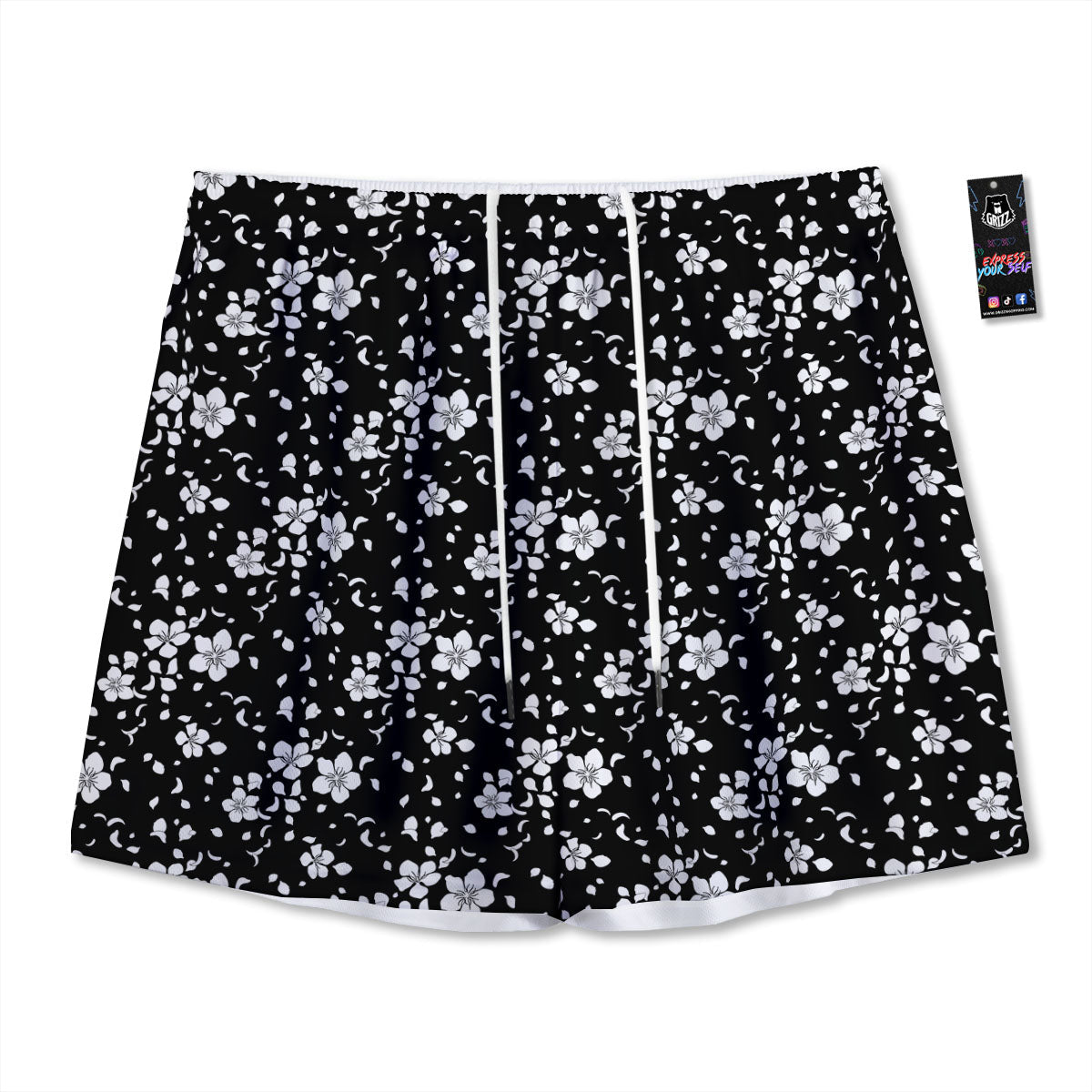 Dragon Embroidery Chinese Print Pattern Mesh Shorts