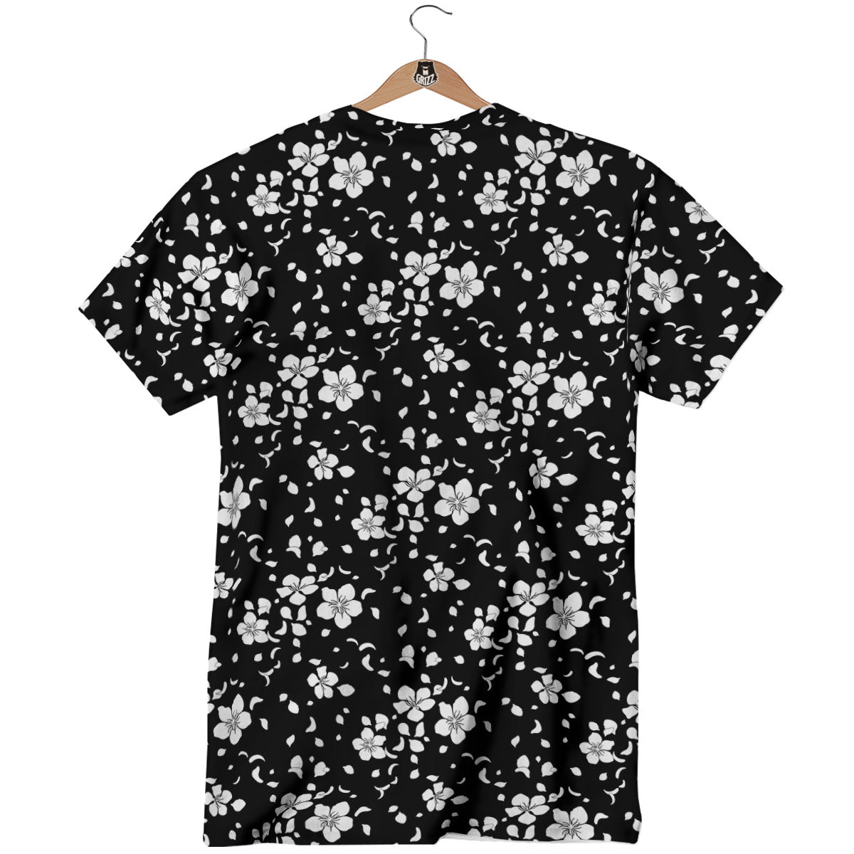 Cherry Blossom White And Black Print T-Shirt-grizzshop