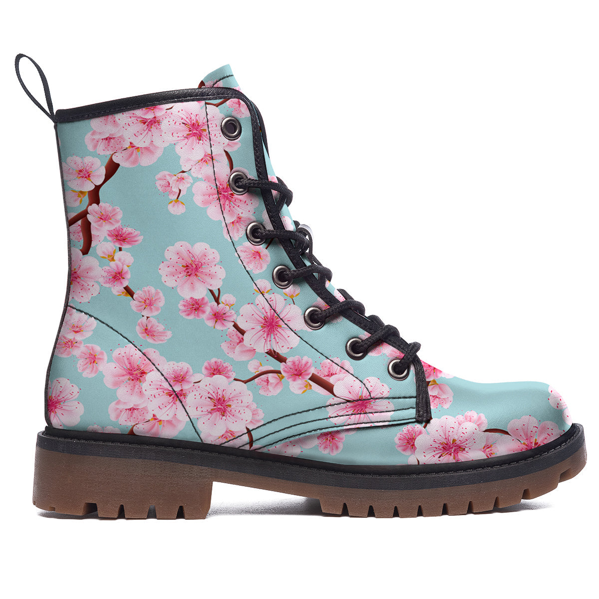 Cherry Blossom White Print Pattern Work Boots-grizzshop