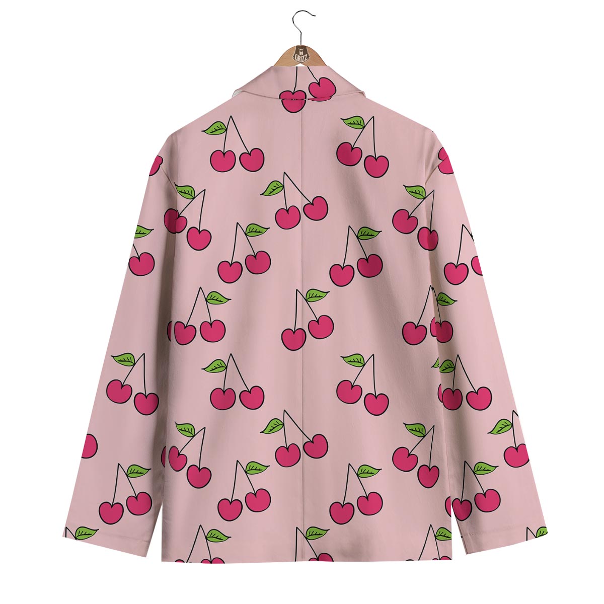 Cherry Pattern Print Men's Blazer-grizzshop